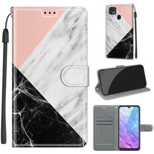 For ZTE Blade 20 Smart Voltage Coloured Drawing Magnetic Clasp Horizontal Flip PU Leather Case with Holder & Card Slots(C07 Pink White Black)