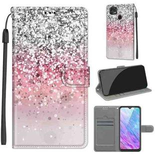For ZTE Blade 20 Smart Voltage Coloured Drawing Magnetic Clasp Horizontal Flip PU Leather Case with Holder & Card Slots(C13 Silver Pink Glitter)