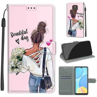 For Motorola Moto E7 Plus/G9 Play/G9 Voltage Coloured Drawing Magnetic Clasp Horizontal Flip PU Leather Case with Holder & Card Slots(C09 Hug Flower)