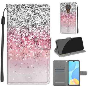 For Motorola Moto E7 Plus/G9 Play/G9 Voltage Coloured Drawing Magnetic Clasp Horizontal Flip PU Leather Case with Holder & Card Slots(C13 Silver Pink Glitter)