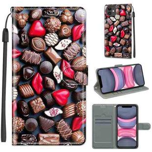 For iPhone 11 Voltage Colored Drawing Magnetic Clasp Horizontal Flip PU Leather Case with Holder & Card Slots (C06 Red Lip Chocolate)