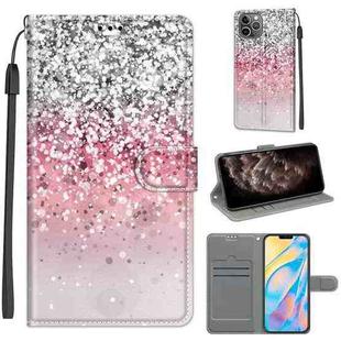 For iPhone 11 Pro Max Voltage Colored Drawing Magnetic Clasp Horizontal Flip PU Leather Case with Holder & Card Slots (C13 Silver Pink Glitter)