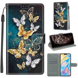 For iPhone 11 Pro Max Voltage Colored Drawing Magnetic Clasp Horizontal Flip PU Leather Case with Holder & Card Slots (C20 Gold Silver Flying Butterflies)