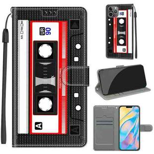 For iPhone 12 Pro Max Voltage Colored Drawing Magnetic Clasp Horizontal Flip PU Leather Case with Holder & Card Slots(C10 Black Red Tape)