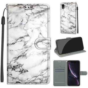 For iPhone XR Voltage Colored Drawing Magnetic Clasp Horizontal Flip PU Leather Case with Holder & Card Slots(C01 White Marble)
