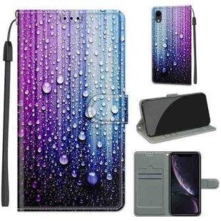 For iPhone XR Voltage Colored Drawing Magnetic Clasp Horizontal Flip PU Leather Case with Holder & Card Slots(C05 Purple Blue Water Drops)