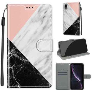 For iPhone XR Voltage Colored Drawing Magnetic Clasp Horizontal Flip PU Leather Case with Holder & Card Slots(C07 Pink White Black)