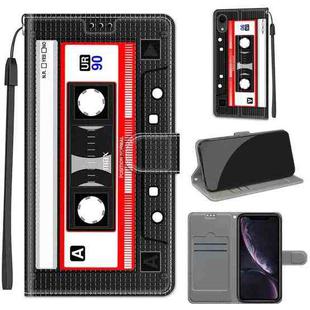 For iPhone XR Voltage Colored Drawing Magnetic Clasp Horizontal Flip PU Leather Case with Holder & Card Slots(C10 Black Red Tape)