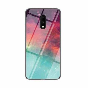 For OnePlus 7 Starry Sky Painted Tempered Glass TPU Shockproof Protective Case(Color Starry Sky)