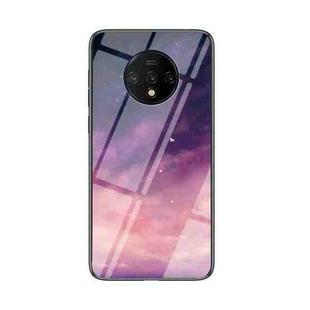 For OnePlus 7T Starry Sky Painted Tempered Glass TPU Shockproof Protective Case(Dream Sky)