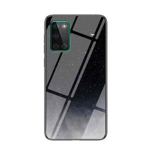 For OnePlus 8T Starry Sky Painted Tempered Glass TPU Shockproof Protective Case(Star Crescent Moon)