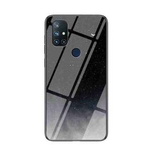 For OnePlus N10 5G Starry Sky Painted Tempered Glass TPU Shockproof Protective Case(Star Crescent Moon)