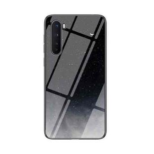 For OnePlus Nord Starry Sky Painted Tempered Glass TPU Shockproof Protective Case(Star Crescent Moon)