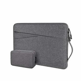 ND01DS Polyester Notebook Laptop Liner Bag with Small Bag, Size:14.1-15.4 inch(Deep Space Gray)