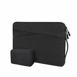 ND01DS Polyester Notebook Laptop Liner Bag with Small Bag, Size:14.1-15.4 inch(Black)