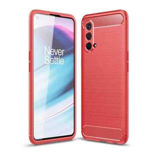 For OnePlus Nord CE 5G Brushed Texture Carbon Fiber TPU Case(Red)