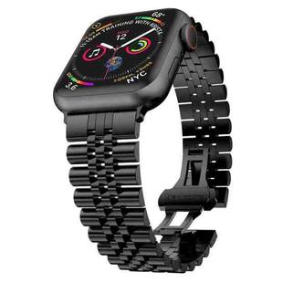 Man Five Beads Stainless Steel Watch Band, Width: 22mm For Apple Watch Ultra 49mm&Watch Ultra 2 49mm / Series 9&8&7 45mm / SE 3&SE 2&6&SE&5&4 44mm / 3&2&1 42mm(Black)