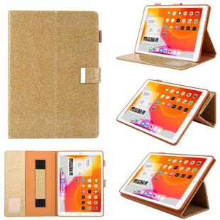 For iPad Pro 10.5 inch / iPad 10.2 Business Style Horizontal Flip Leather Case with Holder & Card Slot & Photo Frame & Wallet & Hand Strap & Sleep / Wake-up Function(Gold)