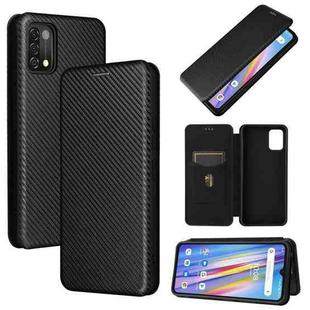 For UMIDIGI A11 Carbon Fiber Texture Horizontal Flip TPU + PC + PU Leather Case with Card Slot(Black)