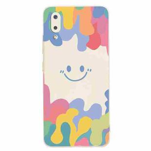 For Xiaomi Redmi 9A Painted Smiley Face Pattern Liquid Silicone Shockproof Case(White)