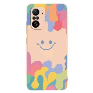 For Xiaomi Redmi K40 / K40 Pro Painted Smiley Face Pattern Liquid Silicone Shockproof Case(Pink)
