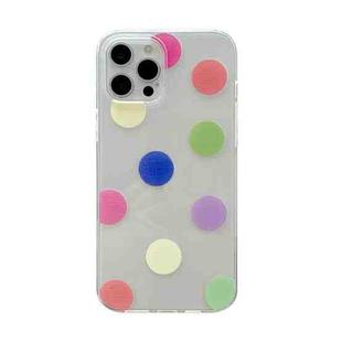 Colorful Dot Pattern TPU Straight Edge Shockproof Case For iPhone 12 Pro Max(Red Green Yellow)