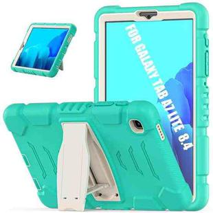 For Samsung Galaxy Tab A7 Lite 8.7 inch 2021 3-Layer Protection Screen Frame + PC + Silicone Shockproof Combination Case with Holder(Mint Green)