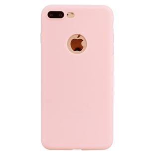 For iPhone 8 Plus / 7 Plus Candy Color TPU Case(Pink)