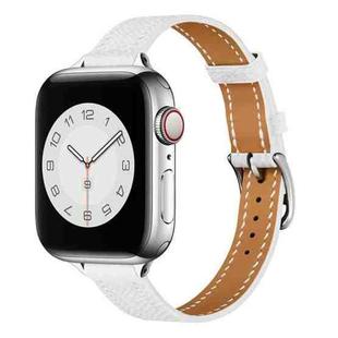 Small Waist Leather Watch Band For Apple Watch Ultra 49mm / Series 8&7 45mm / SE 2&6&SE&5&4 44mm / 3&2&1 42mm(White)