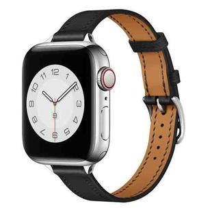 Small Waist Leather Watch Band For Apple Watch Series 8&7 41mm / SE 2&6&SE&5&4 40mm / 3&2&1 38mm(Black)