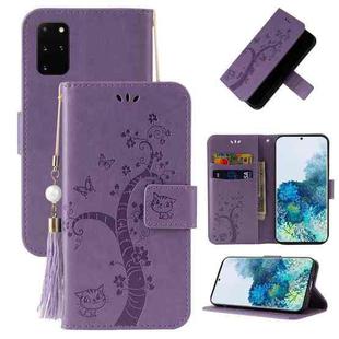 For Samsung Galaxy Note20 Embossed Lucky Tree Horizontal Flip Leather Case with Holder & Card Slot & Wallet & Lanyard(Purple)