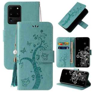 For Samsung Galaxy Note20 Ultra Embossed Lucky Tree Horizontal Flip Leather Case with Holder & Card Slot & Wallet & Lanyard(Green)