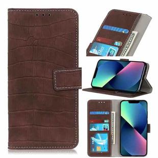 For iPhone 13 mini Crocodile Texture Horizontal Flip Leather Case with Holder & Card Slots & Wallet (Brown)