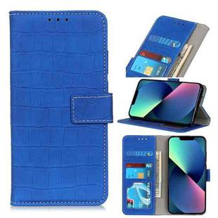 For iPhone 13 mini Crocodile Texture Horizontal Flip Leather Case with Holder & Card Slots & Wallet (Blue)