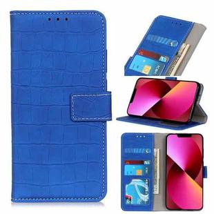 For iPhone 13 Crocodile Texture Horizontal Flip Leather Case with Holder & Card Slots & Wallet(Blue)