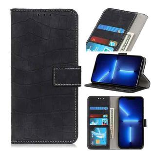 For iPhone 13 Pro Max Crocodile Texture Horizontal Flip Leather Case with Holder & Card Slots & Wallet (Black)