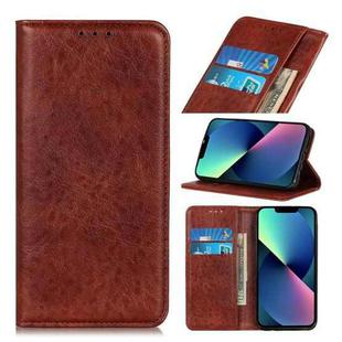 For iPhone 13 mini Magnetic Crazy Horse Texture Horizontal Flip Leather Case with Holder & Card Slots & Wallet (Brown)