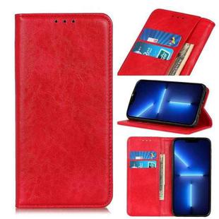 For iPhone 13 Pro Magnetic Crazy Horse Texture Horizontal Flip Leather Case with Holder & Card Slots & Wallet (Red)