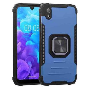 For Huawei Y5 (2019) Fierce Warrior Series Armor All-inclusive Shockproof Aluminum Alloy + TPU Protective Case with Ring Holder(Blue)