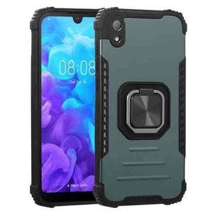 For Huawei Y5 (2019) Fierce Warrior Series Armor All-inclusive Shockproof Aluminum Alloy + TPU Protective Case with Ring Holder(Green)