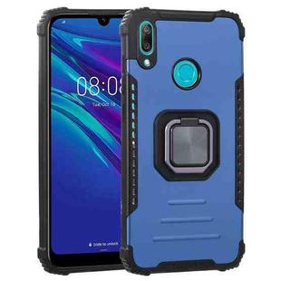 For Huawei Y7 (2019) / Y7 Prime 2019 Fierce Warrior Series Armor All-inclusive Shockproof Aluminum Alloy + TPU Protective Case with Ring Holder(Blue)