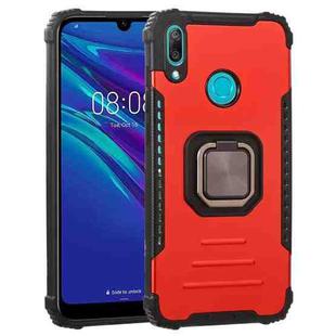 For Huawei Y7 (2019) / Y7 Prime 2019 Fierce Warrior Series Armor All-inclusive Shockproof Aluminum Alloy + TPU Protective Case with Ring Holder(Red)