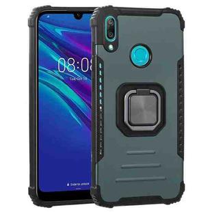 For Huawei Y7 (2019) / Y7 Prime 2019 Fierce Warrior Series Armor All-inclusive Shockproof Aluminum Alloy + TPU Protective Case with Ring Holder(Green)