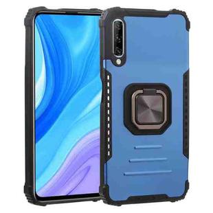 For Huawei Y9s Fierce Warrior Series Armor All-inclusive Shockproof Aluminum Alloy + TPU Protective Case with Ring Holder(Blue)