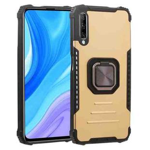 For Huawei Y9s Fierce Warrior Series Armor All-inclusive Shockproof Aluminum Alloy + TPU Protective Case with Ring Holder(Gold)