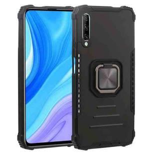 For Huawei Y9s Fierce Warrior Series Armor All-inclusive Shockproof Aluminum Alloy + TPU Protective Case with Ring Holder(Black)