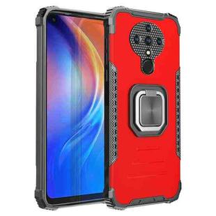 For Tecno Spark 6 Fierce Warrior Series Armor All-inclusive Shockproof Aluminum Alloy + TPU Protective Case with Ring Holder(Red)