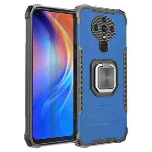 For Tecno Spark 6 Fierce Warrior Series Armor All-inclusive Shockproof Aluminum Alloy + TPU Protective Case with Ring Holder(Blue)