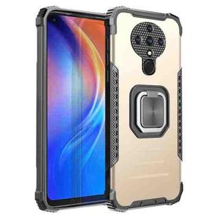 For Tecno Spark 6 Fierce Warrior Series Armor All-inclusive Shockproof Aluminum Alloy + TPU Protective Case with Ring Holder(Gold)