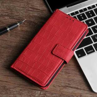 For iPhone X / XS Skin Feel Crocodile Texture Magnetic Clasp Horizontal Flip PU Leather Case with Holder & Card Slots & Wallet(Red)